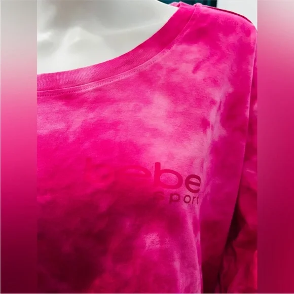 Bebe Sport pink tie dye crop top 3X - Picture 3 of 7